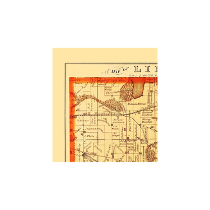 Historic County Map - Lima County Michigan - Everts 1874 - Vintage Wall Art