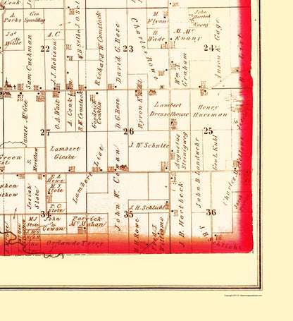 Historic County Map - Sharon County Michigan - Everts 1874 - 23 x 25.17 - Vintage Wall Art