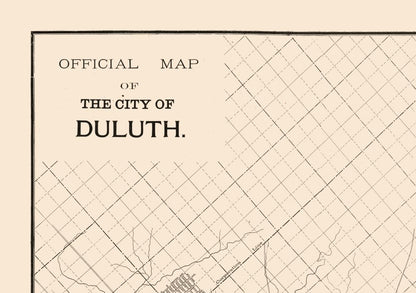 Historic City Map - Duluth Minnesota- Cram 1892 - 32.64 x 23 - Vintage Wall Art