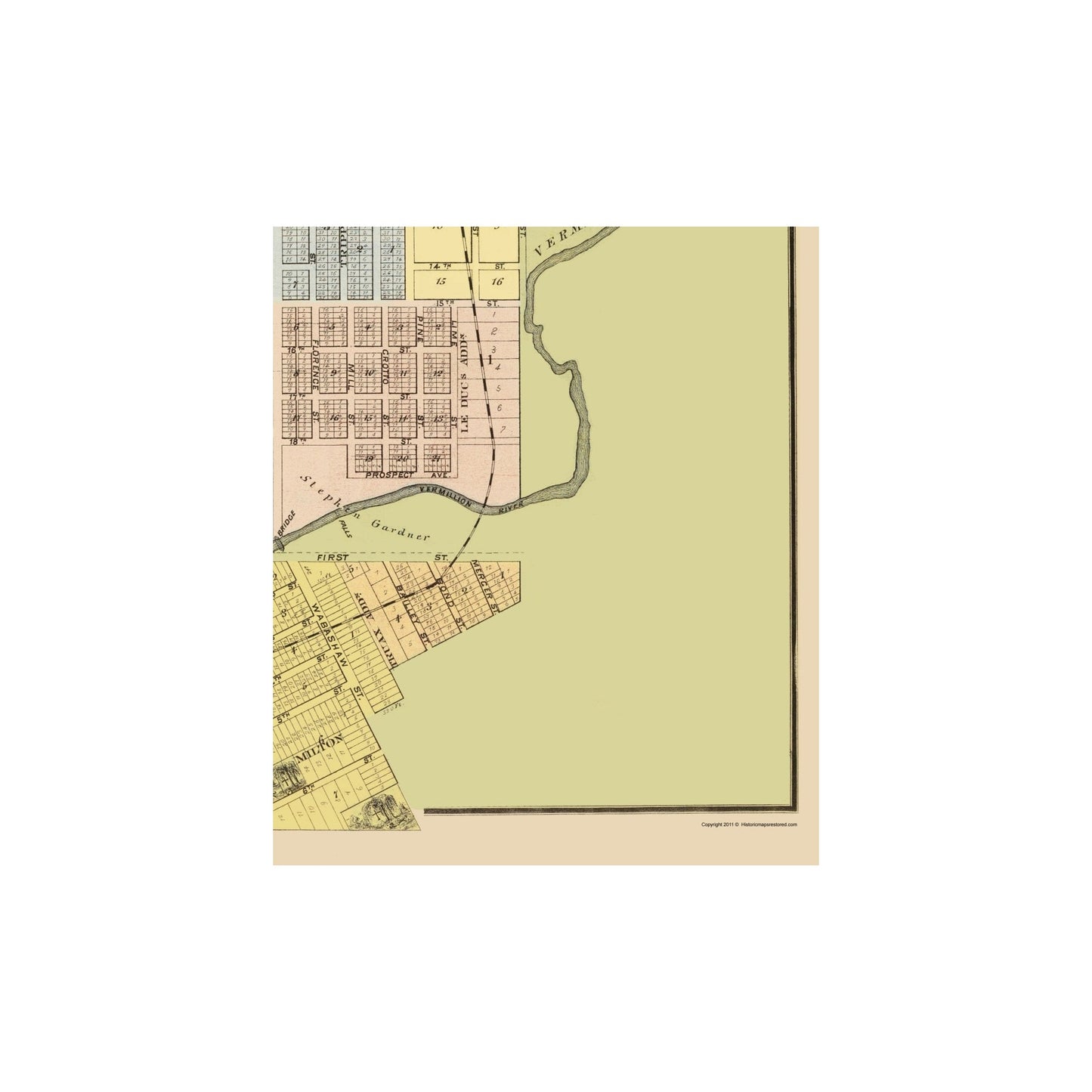 Historic City Map - Hastings Minnesota - Andreas 1874 - 23 x 26.92 - Vintage Wall Art