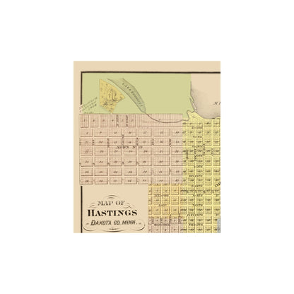 Historic City Map - Hastings Minnesota - Andreas 1874 - 23 x 26.92 - Vintage Wall Art