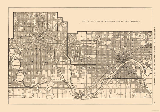 Historic City Map - Minneapolis St Paul Minnesota - Reynold 1921 - 32.77 x 23 - Vintage Wall Art