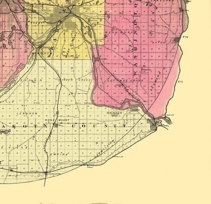 Historic City Map - Minneapolis Minnesota - Cooley 1881 - 23.85 x 23 - Vintage Wall Art