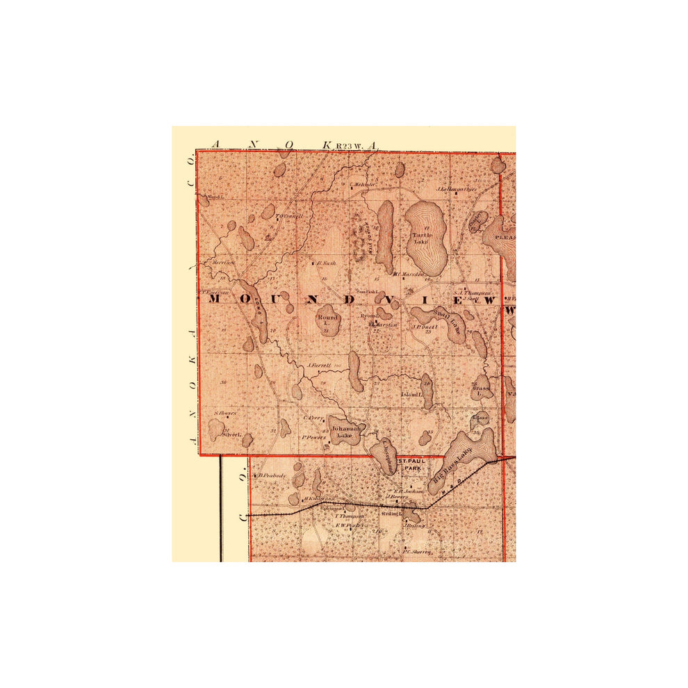 Historic County Map - Ramsey County Minnesota - Andreas 1874 - 23 x 29 ...