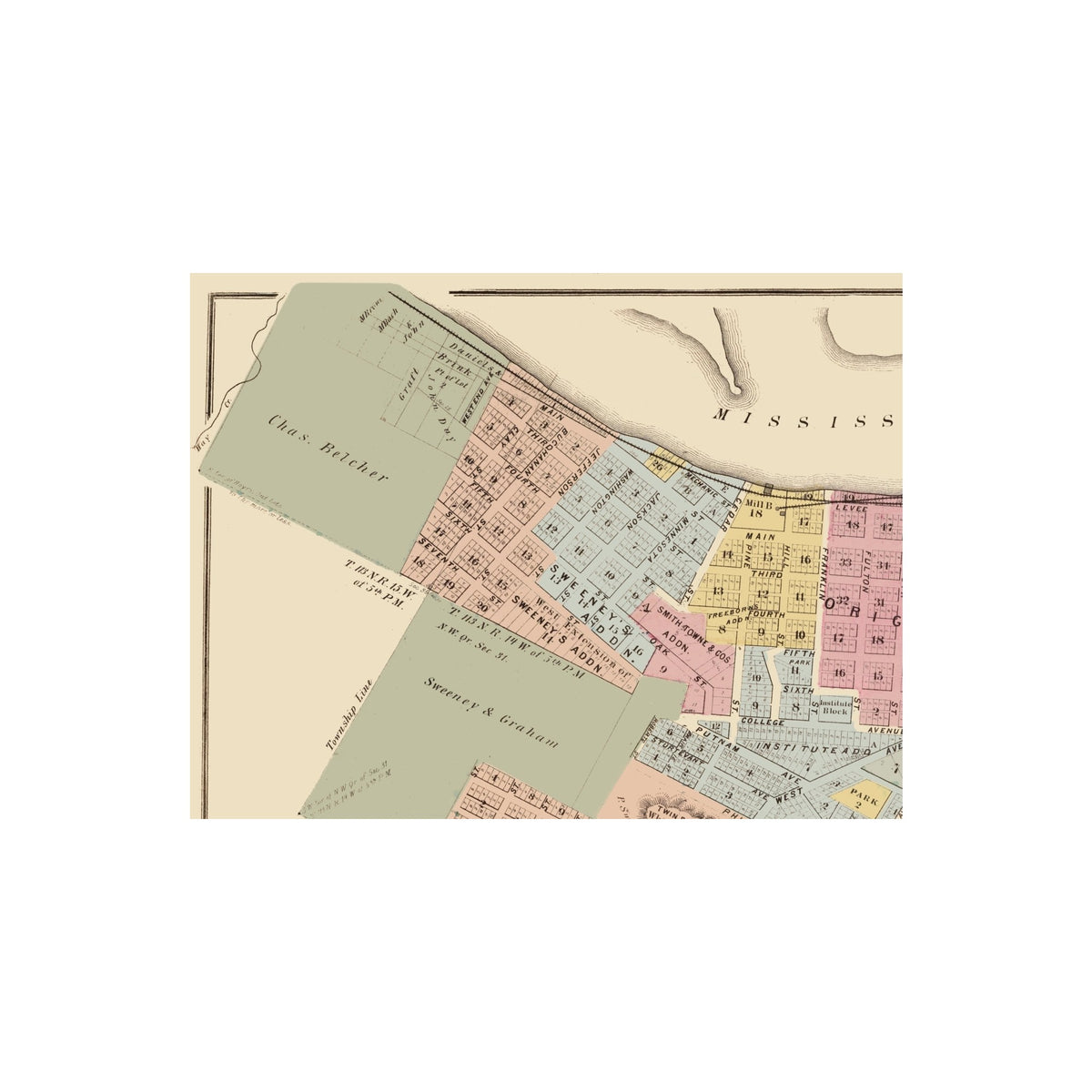 Red Minnesota Historic City Map - Red Wing Minnesota - Andreas 1874 - 23 x 30.01 - V ...
