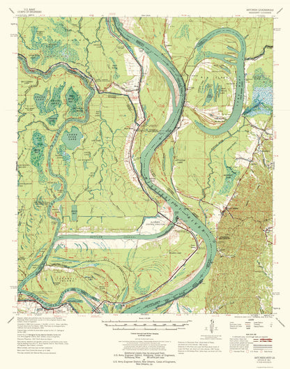 Topographical Map - Artonish Mississippi Quad - USGS 1967 - 23 x 29.27 - Vintage Wall Art