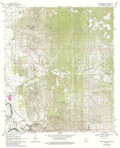 Topographical Map - South West Baxterville Mississippi Quad - USGS 1969 - 23 x 28.39 - Vintage Wall Art