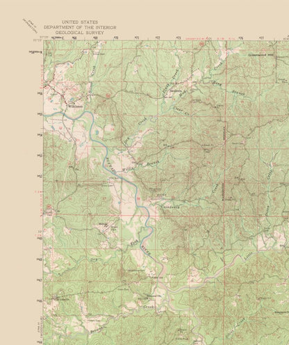 Topographical Map - Gloster Mississippi Quad - USGS 1961 - 23 x 27.45 - Vintage Wall Art