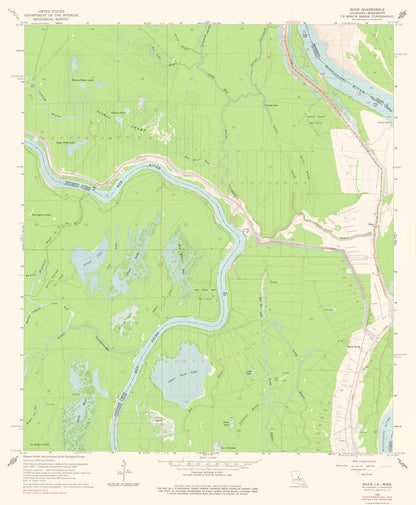 Topographical Map - Shaw Mississippi Quad - USGS 1965 - 23 x 27.91 - Vintage Wall Art