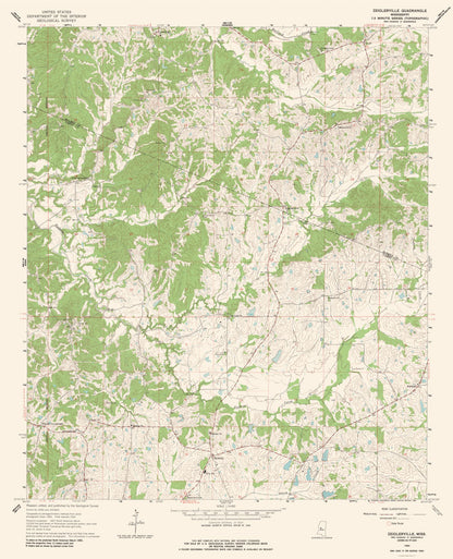 Topographical Map - Zeiglerville Mississippi Quad - USGS 1964 - 23 x 28.35 - Vintage Wall Art