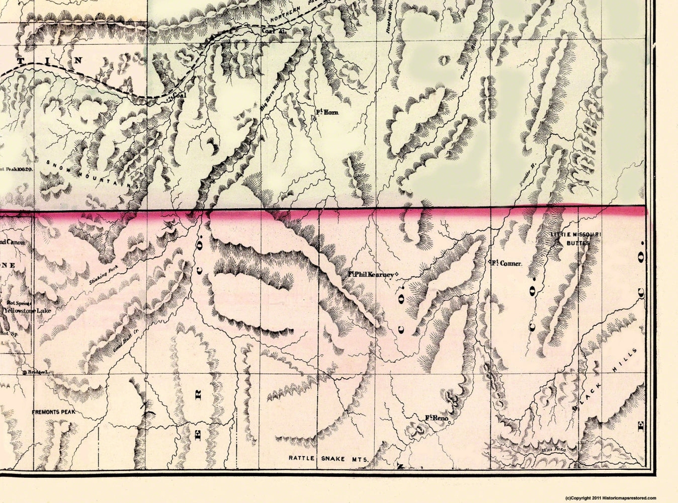 Historic State Map - Montana Territory - Cram 1875 - 31 x 23 - Vintage Wall Art