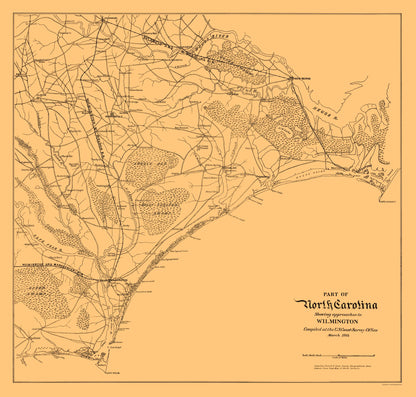 Historic Nautical Map - Cape Lookout Cape Fear North Carolina - USCS 1864 - 23 x 24 - Vintage Wall Art