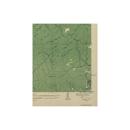 Tapoco Map Topographical Map - Tapoco North Carolina Tennessee Quad - USGS 1935 ...