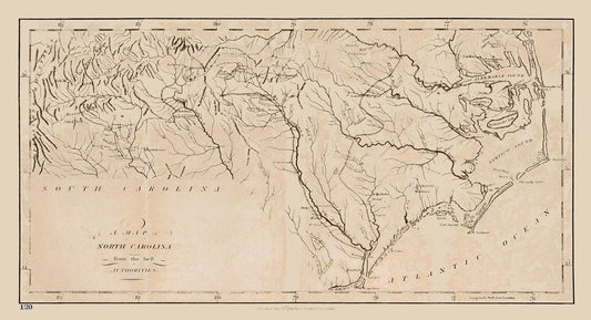 Historic State Map - North Carolina - Stockdale 1794 - 42.47 x 23 - Vintage Wall Art