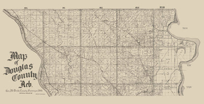 Historic County Map - Douglas County Nebraska - McBride 1900 - 44.85 x 23 - Vintage Wall Art