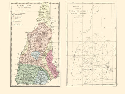 Historic State Map - New Hampshire - Quimby 1871 - 23 x 30.54 - Vintage Wall Art