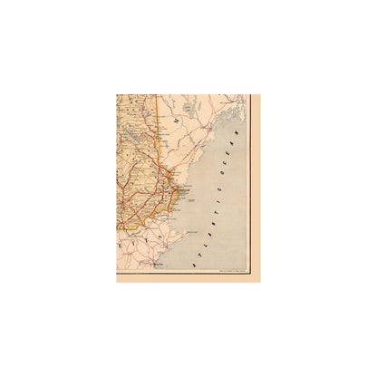 Historic State Map - New Hampshire - 1890 - 23 x 30.01 - Vintage Wall Art