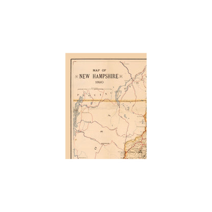 Historic State Map - New Hampshire - 1890 - 23 x 30.01 - Vintage Wall Art