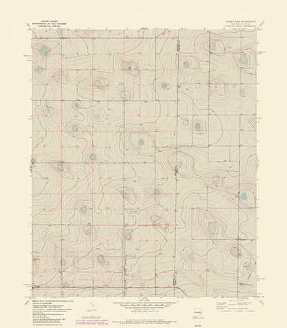 Topographical Map - East Causey New Mexico Quad - USGS 1970 - 23 x 26.24 - Vintage Wall Art