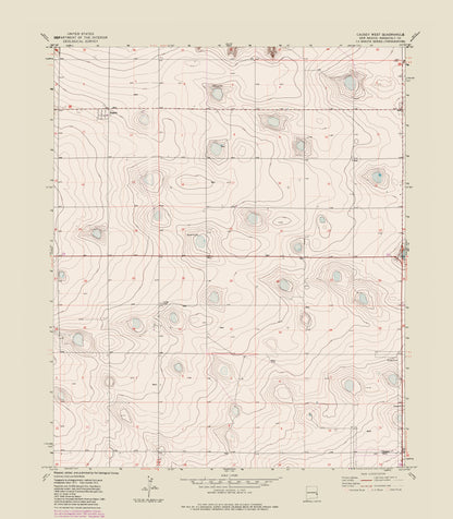 Topographical Map - West Causey New Mexico Quad - USGS 1972 - 23 x 26.30 - Vintage Wall Art