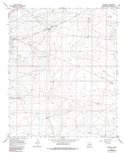 Topographical Map - Campbell New Mexico Quad - USGS 1967 - 23 x 27.96 - Vintage Wall Art