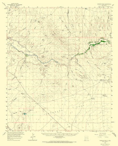 Topographical Map - Canador Peak New Mexico Quad - USGS 1959 - 23 x 28.34 - Vintage Wall Art