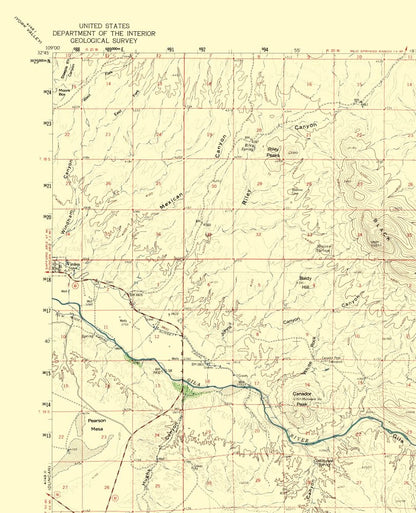 Topographical Map - Canador Peak New Mexico Quad - USGS 1959 - 23 x 28.34 - Vintage Wall Art