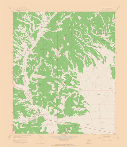 Topographical Map - Datil New Mexico Quad - USGS 1963 - 23 x 26.52 - Vintage Wall Art