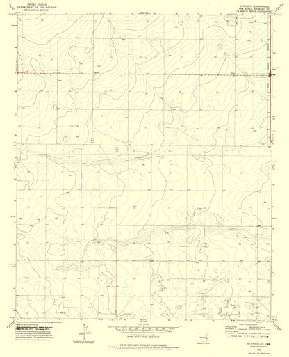 Topographical Map - Garrison New Mexico Quad - USGS 1972 - 23 x 28.36 - Vintage Wall Art