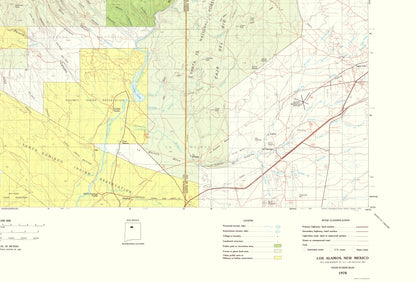 Topographical Map - Los Alamos New Mexico Quad - USGS 1978 - 23 x 33.97 - Vintage Wall Art