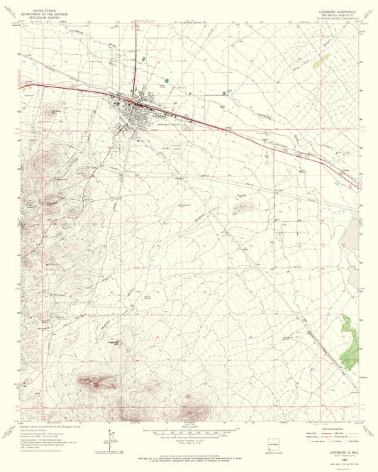 Topographical Map - Lordsburg New Mexico Quad - USGS 1963 - 23 x 28.68 - Vintage Wall Art