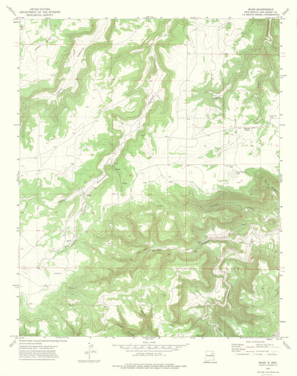 Topographical Map - Maes New Mexico Quad - USGS 1972 - 23 x 29.11 - Vintage Wall Art