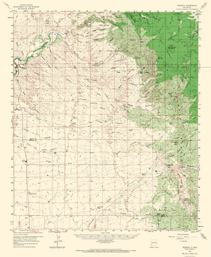 Topographical Map - Redrock New Mexico Quad - USGS 1959 - 23 x 27.99 - Vintage Wall Art