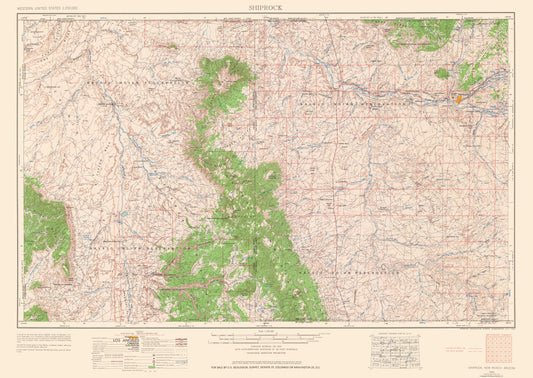 Topographical Map - Shiprock New Mexico Quad - USGS 1963 - 32.44 x 23 - Vintage Wall Art