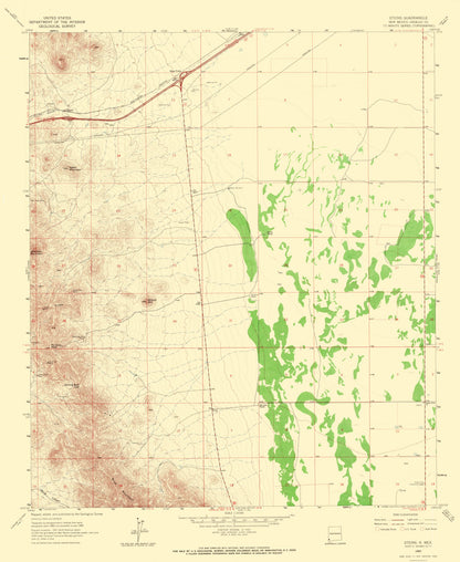 Topographical Map - Steins New Mexico Quad - USGS 1965 - 23 x 28.06 - Vintage Wall Art