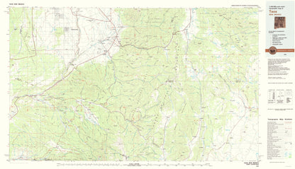 Topographical Map - Taos New Mexico Quad - USGS 1983 - 23 x 39.99 - Vintage Wall Art