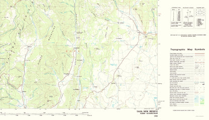 Topographical Map - Taos New Mexico Quad - USGS 1983 - 23 x 39.99 - Vintage Wall Art