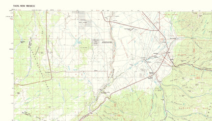 Topographical Map - Taos New Mexico Quad - USGS 1983 - 23 x 39.99 - Vintage Wall Art