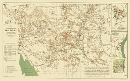 Historic State Map - New Mexico Military Department - Carleton 1864 - 23 x 37.01 - Vintage Wall Art