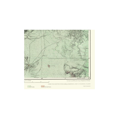 Topographical Map - Central New Mexico Economic Sheet - US Army 1877 - 23 x 27.29 - Vintage Wall Art