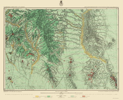 Topographical Map - Southwest New Mexico Land Classification Sheet - USGS 1877 - 23 x 28 - Vintage Wall Art