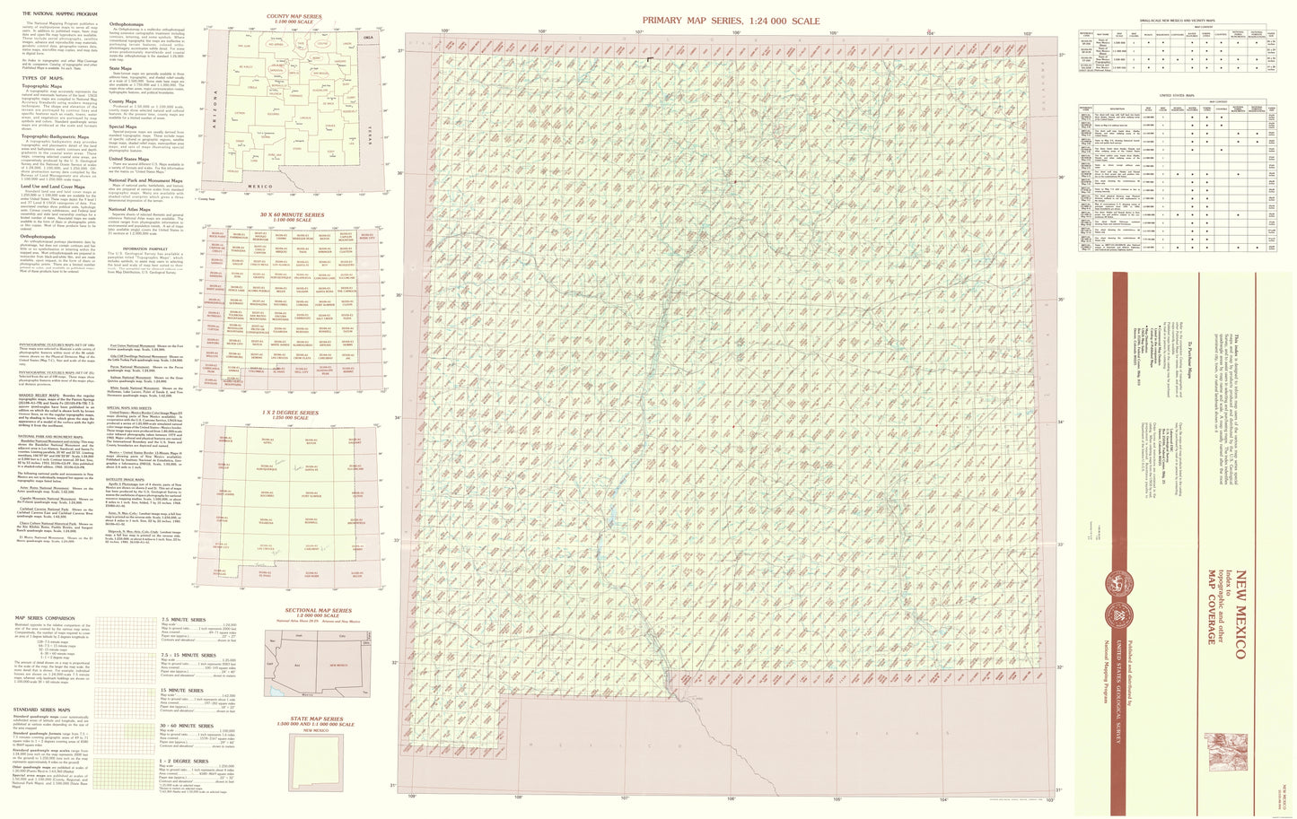 Topographical Map - New Mexico New Mexico Index Quad - USGS 1983 - 23 x 36.41 - Vintage Wall Art