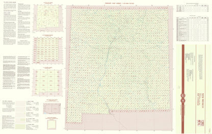 Topographical Map - New Mexico New Mexico Index Quad - USGS 1983 - 23 x 36.41 - Vintage Wall Art