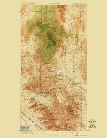 Topographical Map - Goodsprings California Nevada Quad - USGS 1919 - 23 x 29.77 - Vintage Wall Art