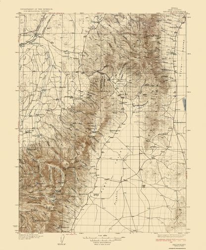 Topographical Map - Halleck Nevada Quad - USGS 1935 - 23 x 27.89 - Vintage Wall Art