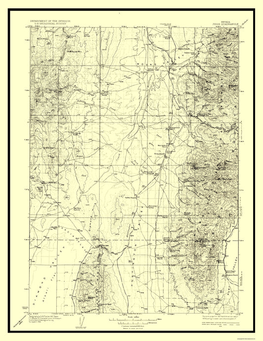 Topographical Map - Jiggs Nevada Quad - USGS 1935 - 23 x 29.76 - Vintage Wall Art