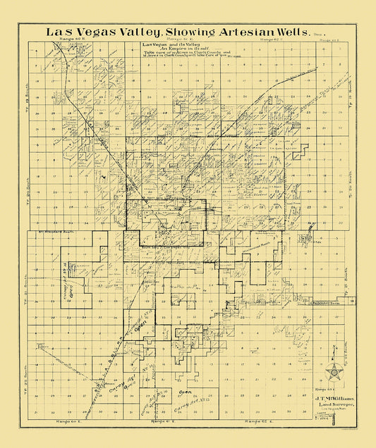 Historic City Map - Las Vegas Valley Nevada - McWilliams 1920 - 23 x 27.44 - Vintage Wall Art