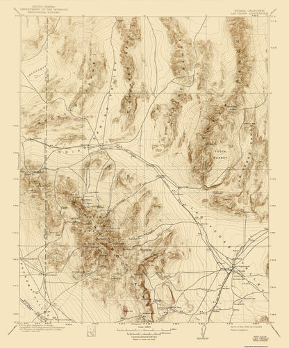 Topographical Map - Las Vegas Nevada Quad - USGS 1908 - 23 x 27.69 - Vintage Wall Art