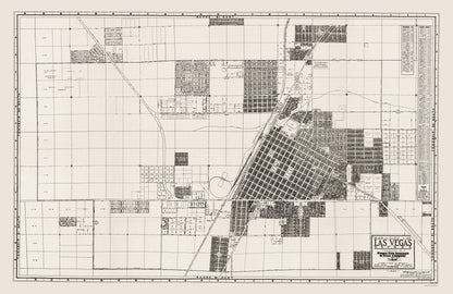 Historic City Map - Las Vegas Nevada County - Pioneer Title 1946 - 23 x 35.38 - Vintage Wall Art