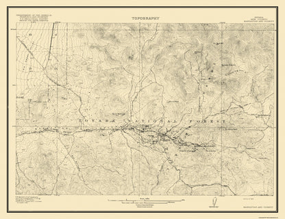 Topographical Map - Manhattan Vicinity Nevada - USGS 1916 - 29.77 x 23 - Vintage Wall Art